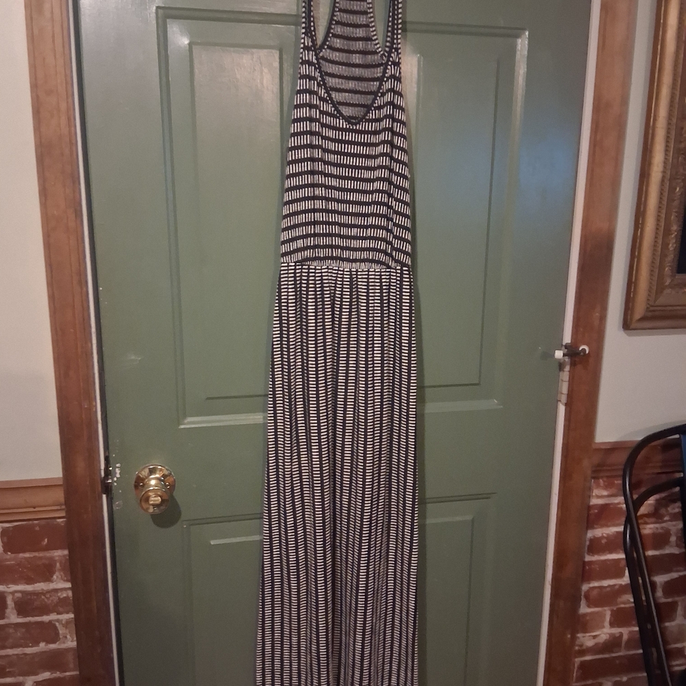 Striped Black and White Maxi Dress